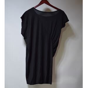 Barneys New York CO-OP Black Draped Tunic Top Size Small